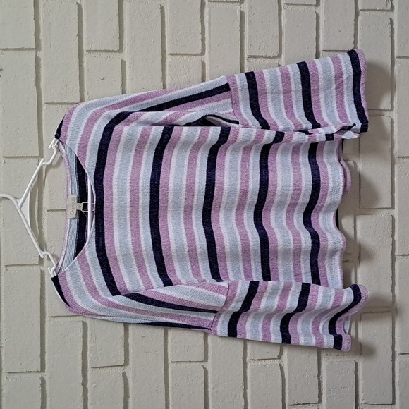 Chenault Striped Boho Sleeve Soft Fuzzy Sweater. Size Medium NWT - Picture 9 of 9